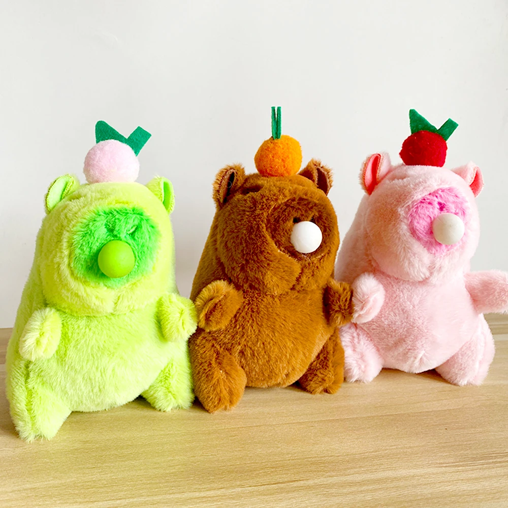 卡皮巴拉玩偶吹泡泡水豚挂件毛绒玩具卡皮巴拉毛绒小挂饰