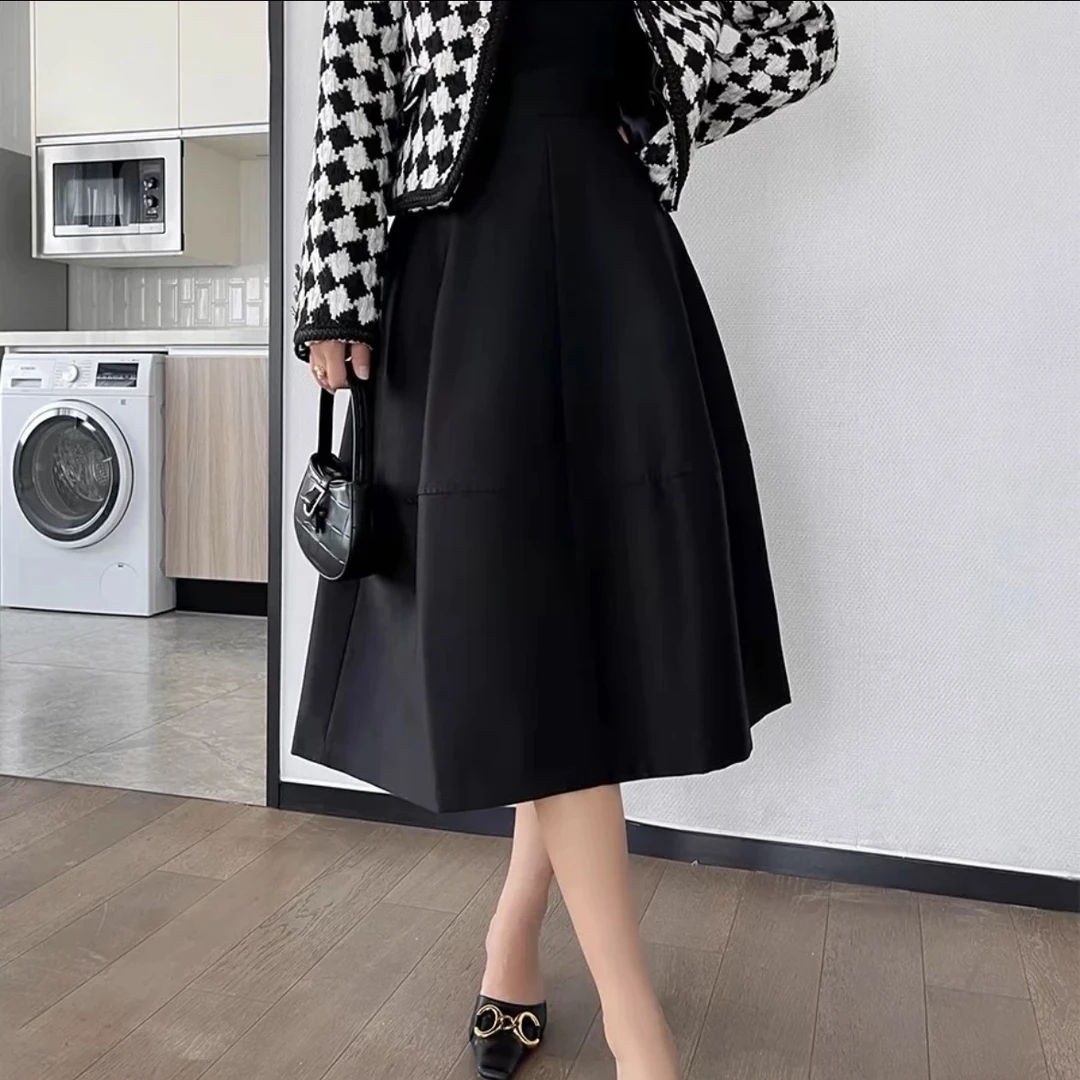 【楠哥】原创服饰  花苞立体设计百搭中长款裙气质a字伞裙K039