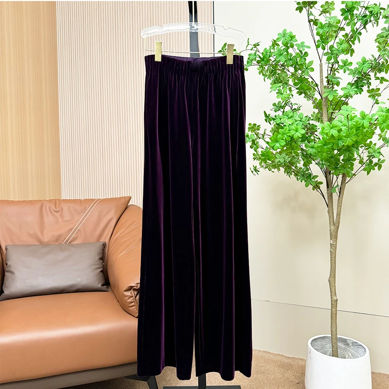 【楠哥深圳工厂店】2024新款上新时尚百搭丝绒长裤62038