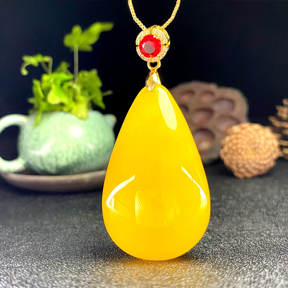 项链吊坠XL516迷你B款-双面小水滴黄色精美时尚经典