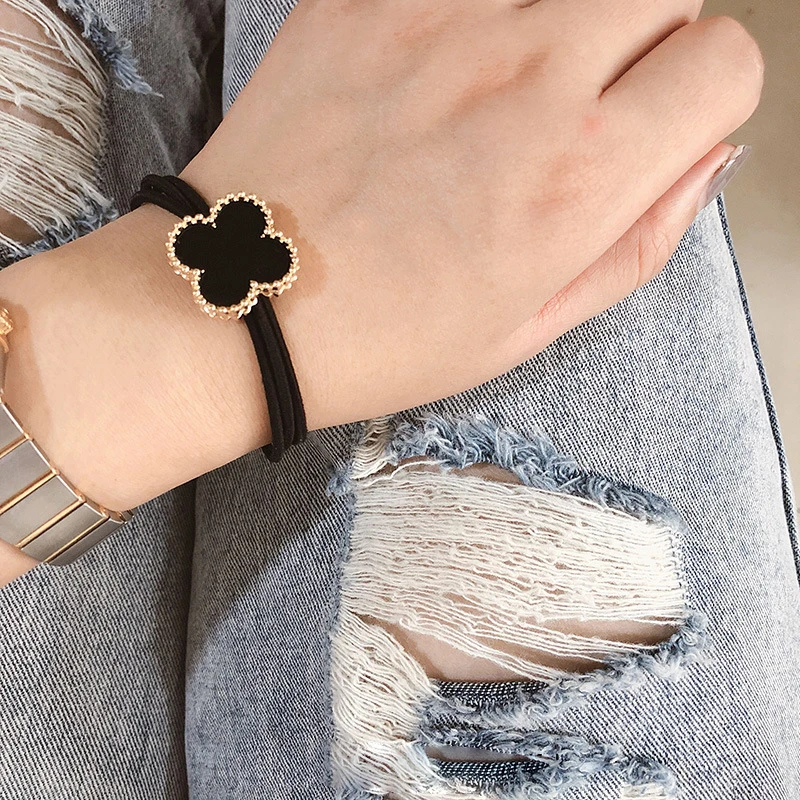 韩国头绳四叶发圈简约小清新发绳森女系扎头发马尾皮筋头饰发饰