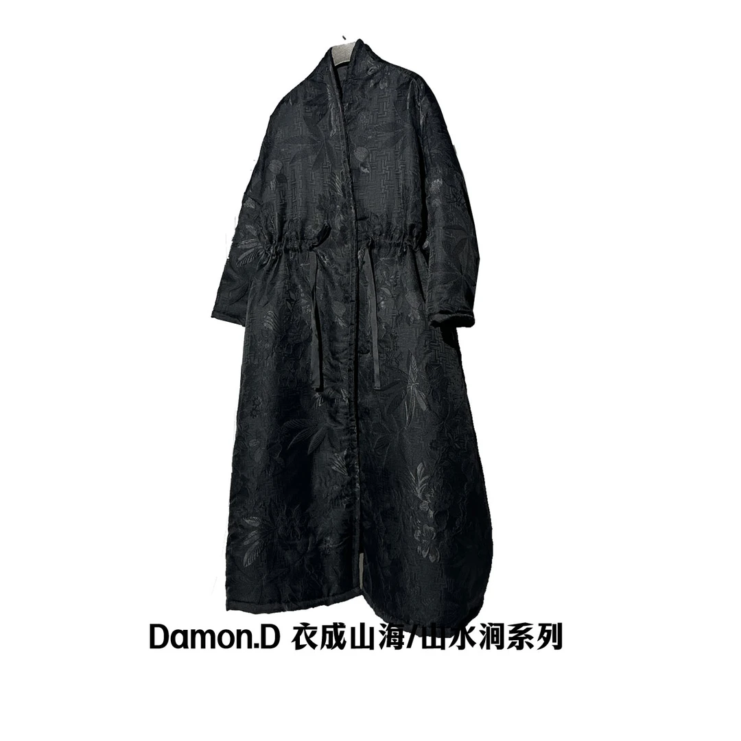 【大海轻奢】W1792新款黑色刺绣基础款气质百搭设计师款时尚棉服