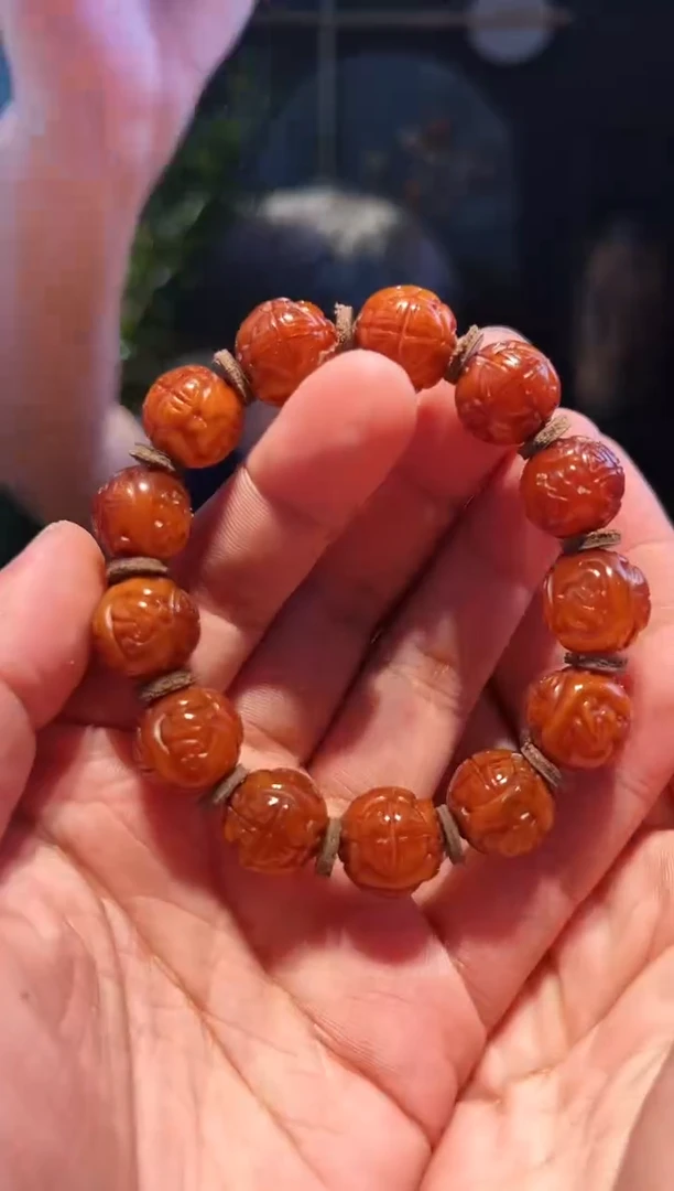 【闪购商品】蜜蜡手链未镶嵌帽花老蜡