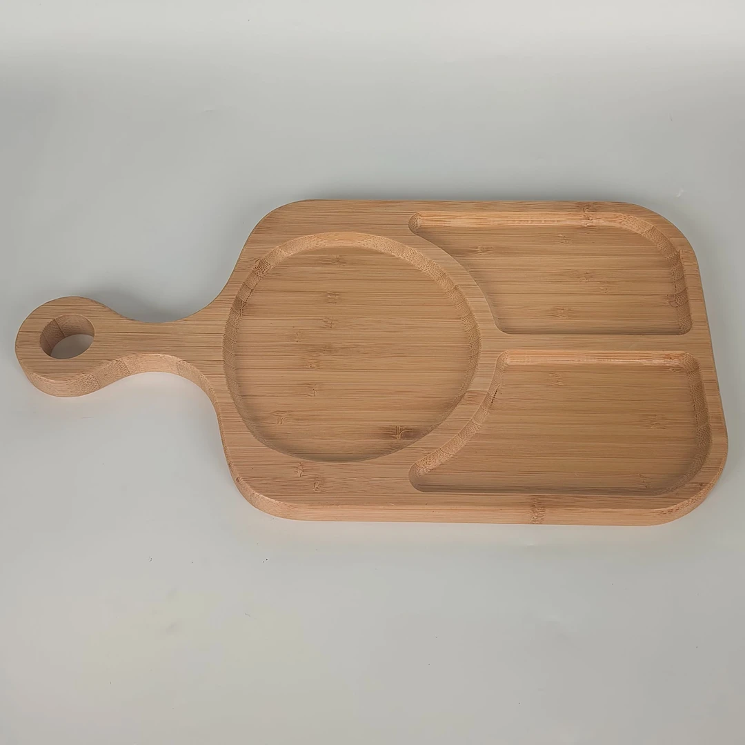 加厚披萨盘面包牛排盘点心盘实木杉木竹下午茶餐盘烘焙居家装饰