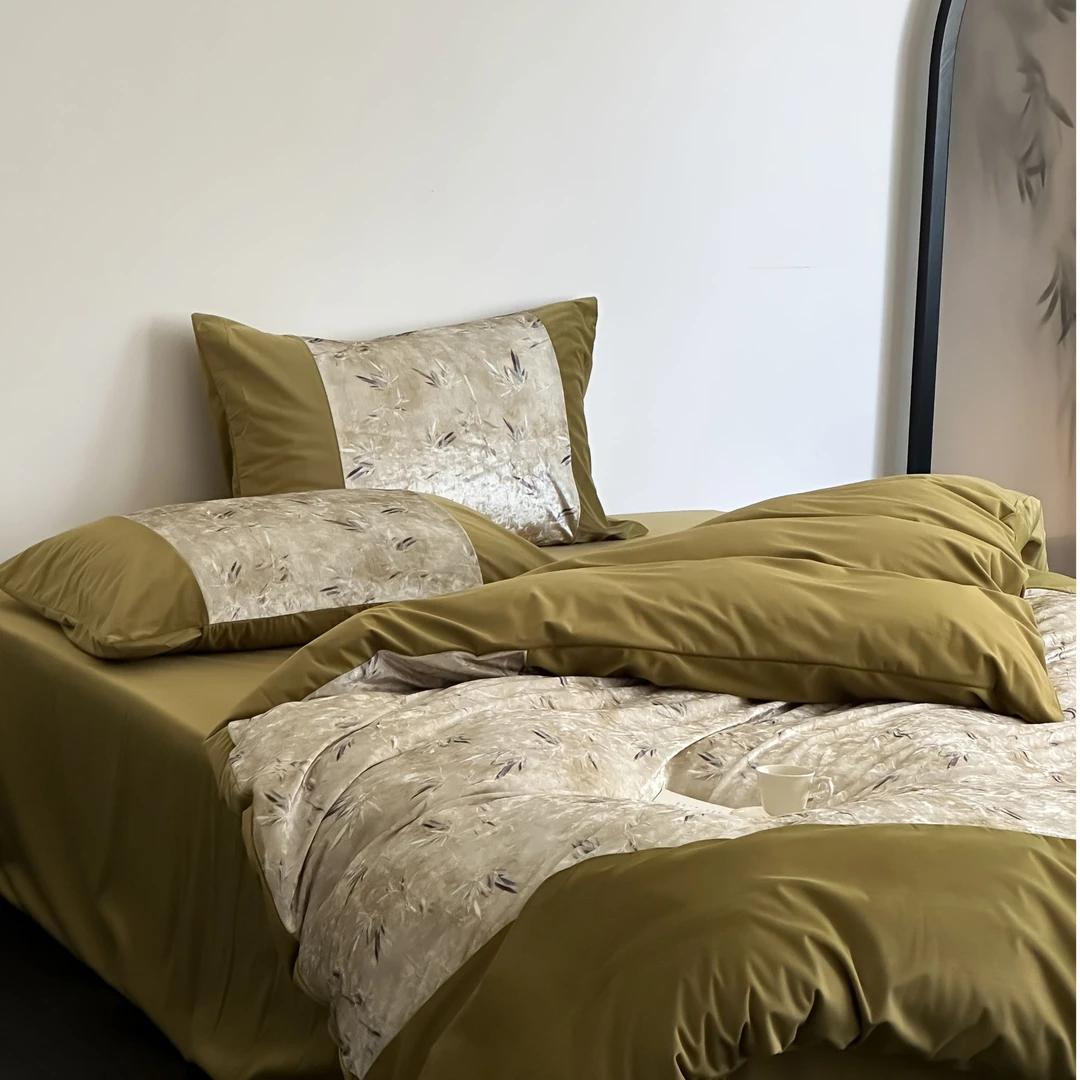 漫漫 法式新中式丝绒四件套贵妇婴肤绒细绒冬季保暖复古轻奢床品