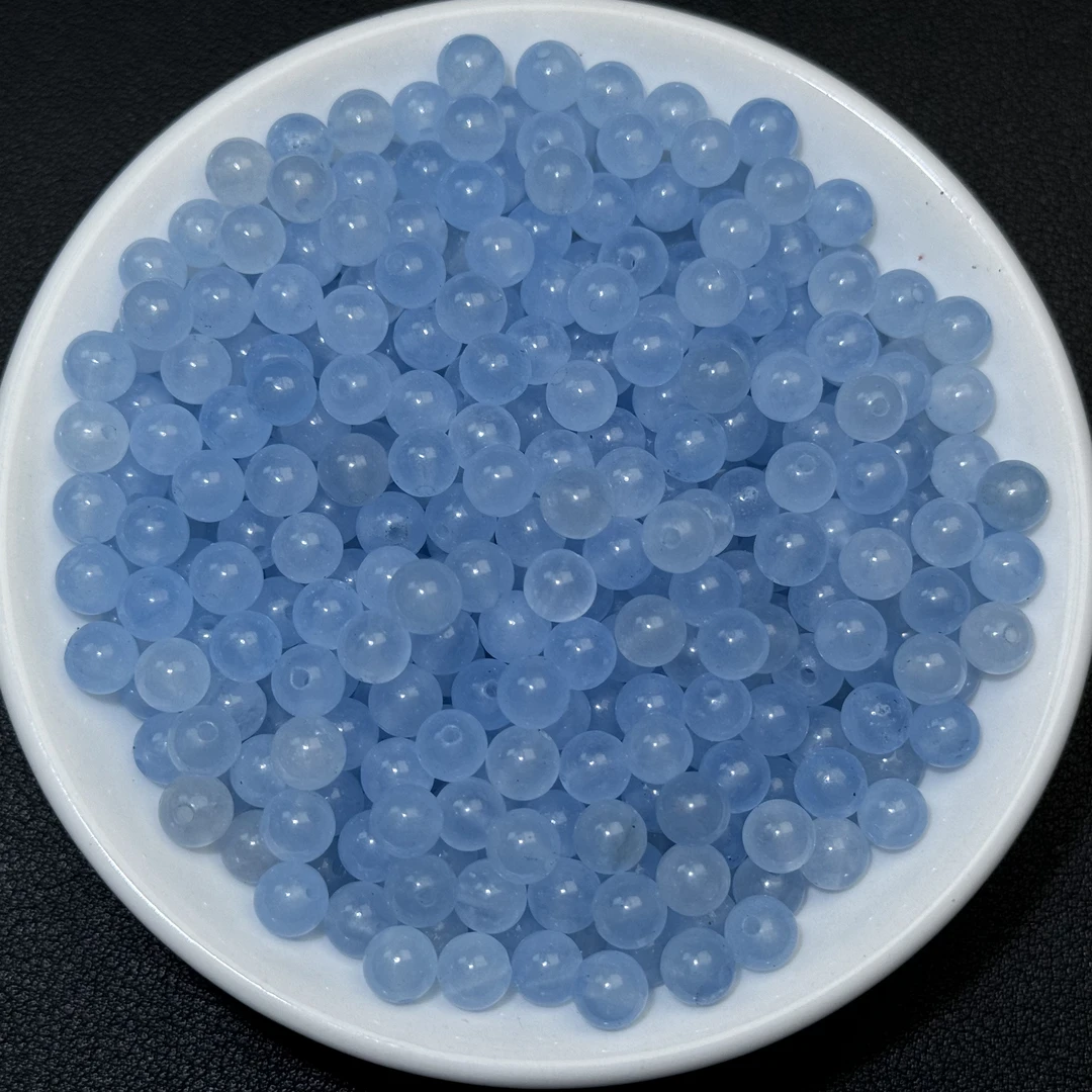 散珠天然海蓝宝 6mm 100颗（赠弹力绳）Y014