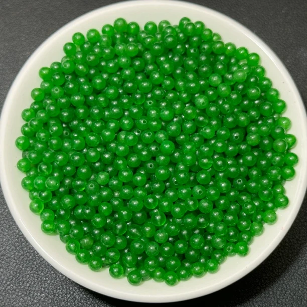 散珠天然冰阳绿 4mm 100颗 随8颗（赠弹力绳）A015