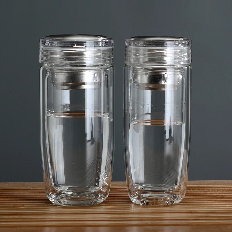 双层蛋形玻璃杯可爱泡茶透明便携水杯高鹏隔热加厚杯子礼品杯