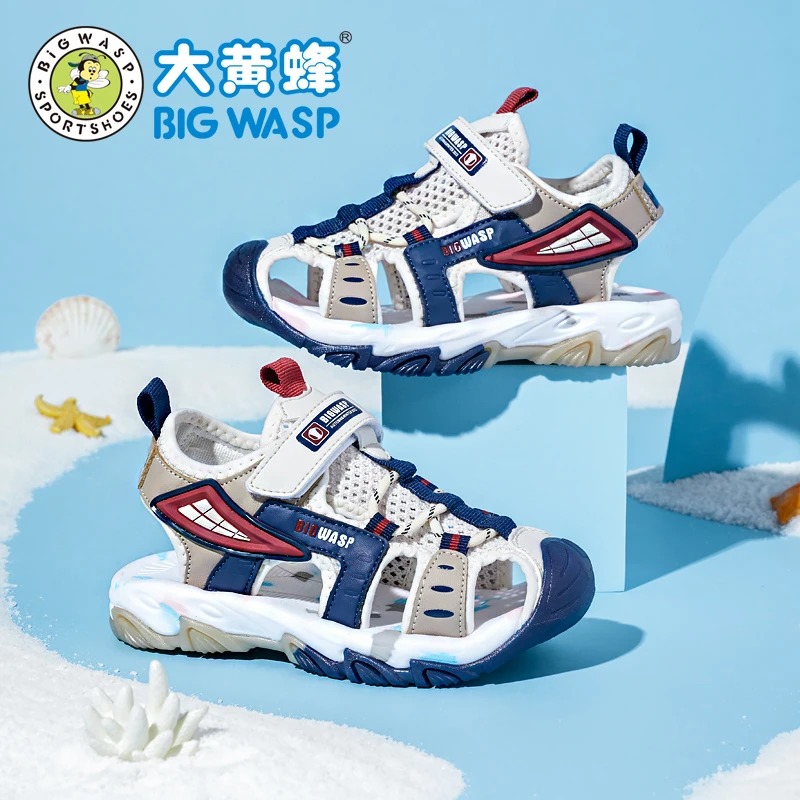 大黄蜂童鞋男童凉鞋夏季防踢包头儿童沙滩鞋软底防滑D1823218966