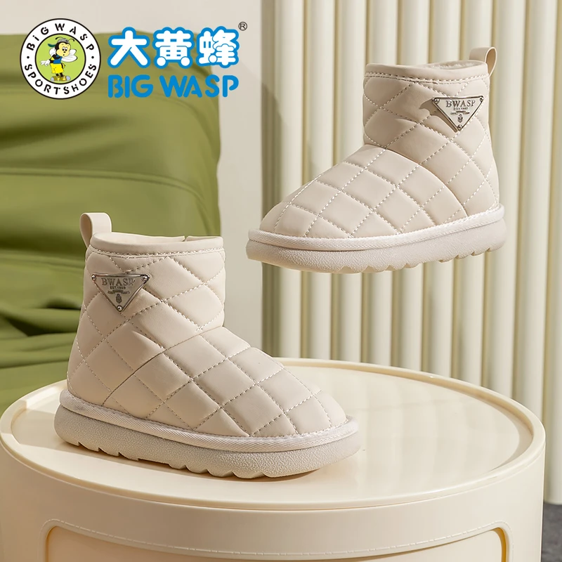 大黄蜂童鞋儿童雪地靴女童棉靴冬季加绒加厚大棉鞋子D3623538668M