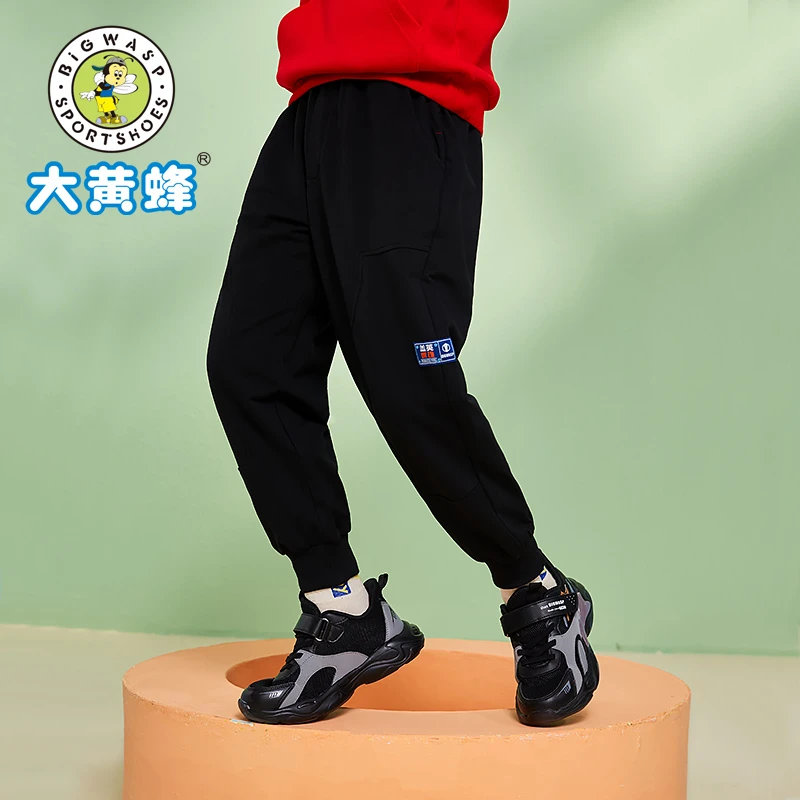 大黄蜂童装男童运动裤春秋中大童休闲长裤时髦儿童裤子732161539