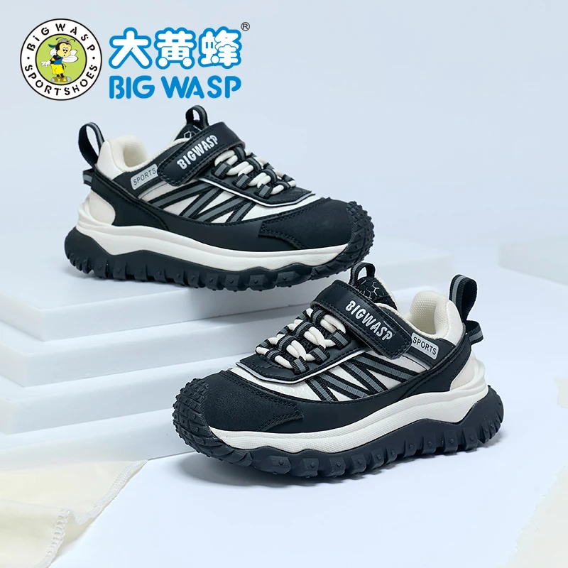 大黄蜂童鞋儿童运动鞋小男孩秋季防滑软底户外鞋男童革面休闲鞋子