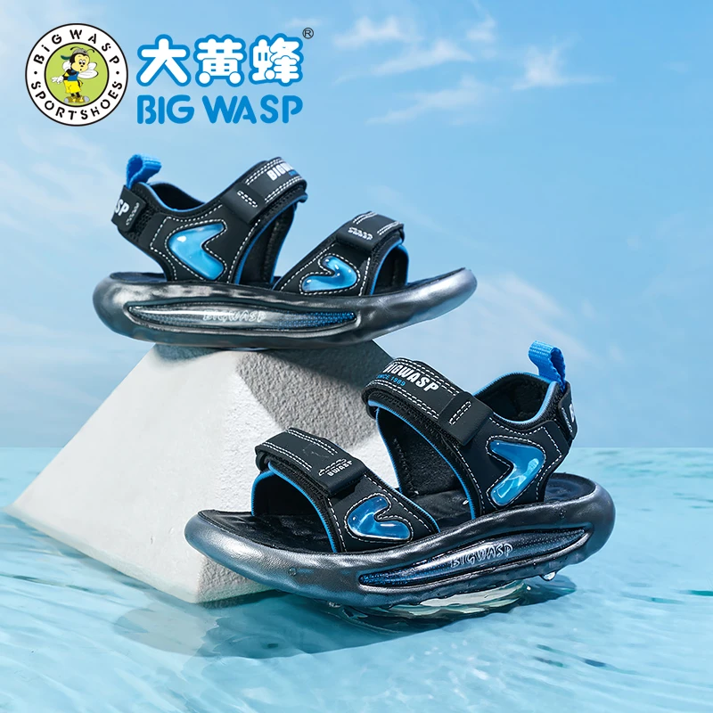 大黄蜂童鞋男夏季休闲凉鞋儿童户外凉鞋中童防滑沙滩鞋D332423003