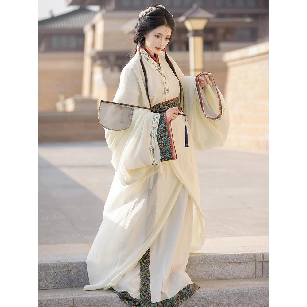 战国袍直裾大放量拖尾马山楚墓复原成人马面原创汉服女夏季成人