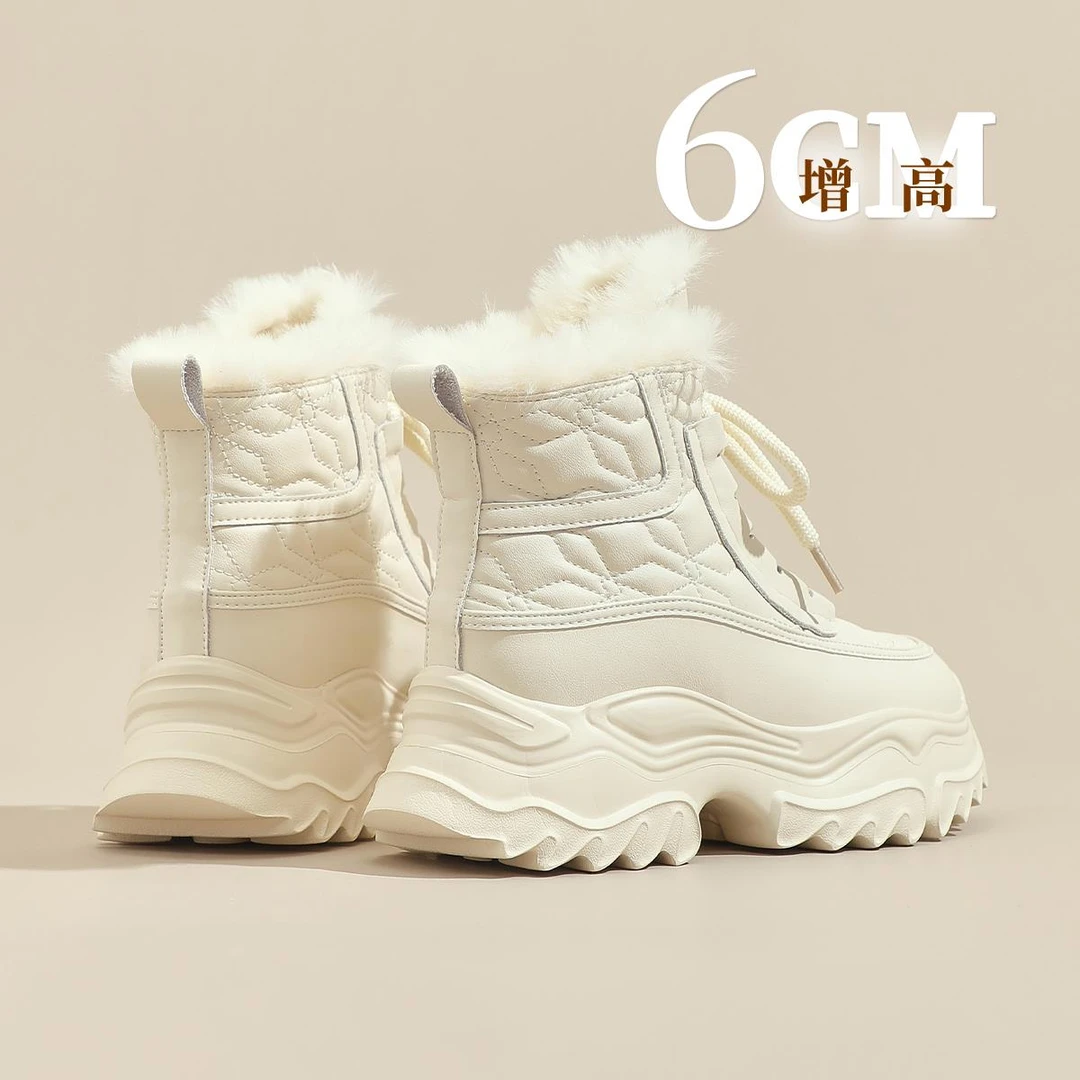 白色雪地靴女2026新款冬季加绒女鞋厚底高帮鞋子加厚保暖东北棉鞋