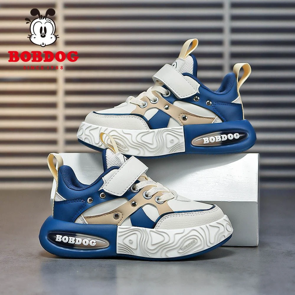 巴布豆男童运动鞋2024春秋新款儿童软底防滑休闲鞋小男孩皮面鞋子