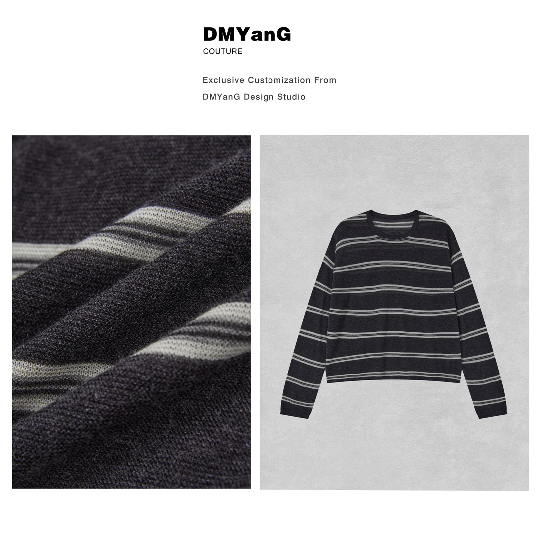 DMYanG/“瘦没了”羊毛细条纹圆领针织衫DMY1344