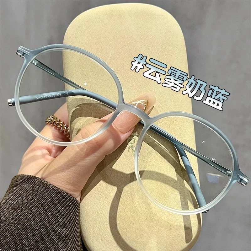 素萌超轻时尚韩版复古老花镜芥末绿显白防蓝光高清抗疲劳老花眼镜