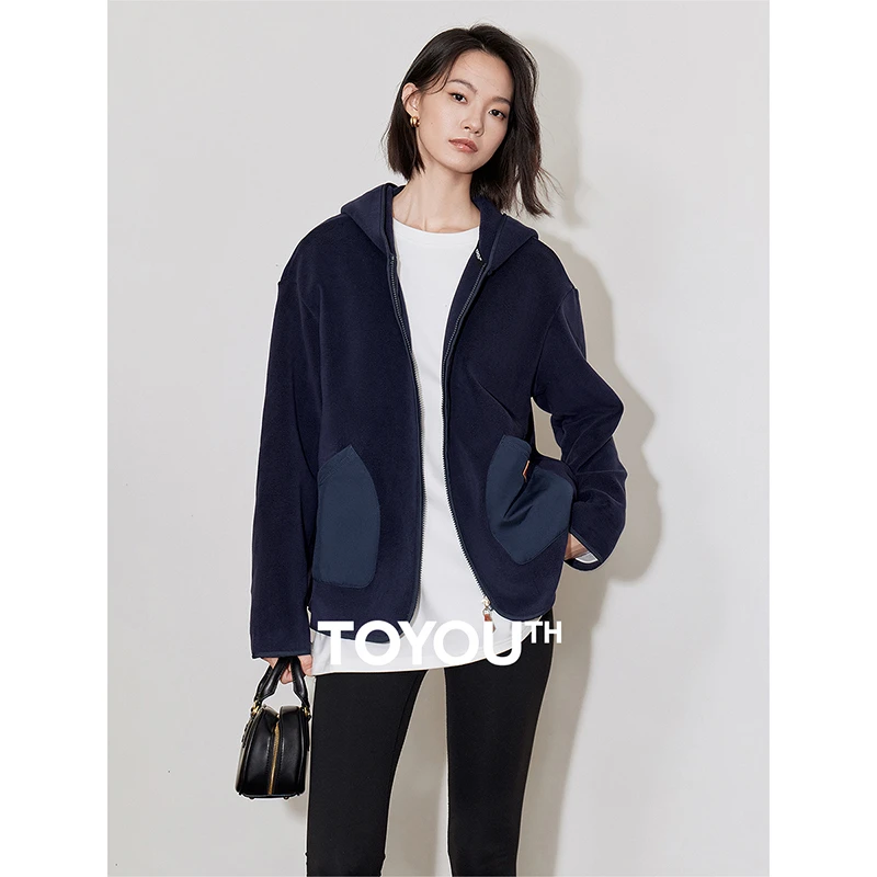 【初语服饰】初语双面绒复古新撞色减龄轻暖时尚外套8435808