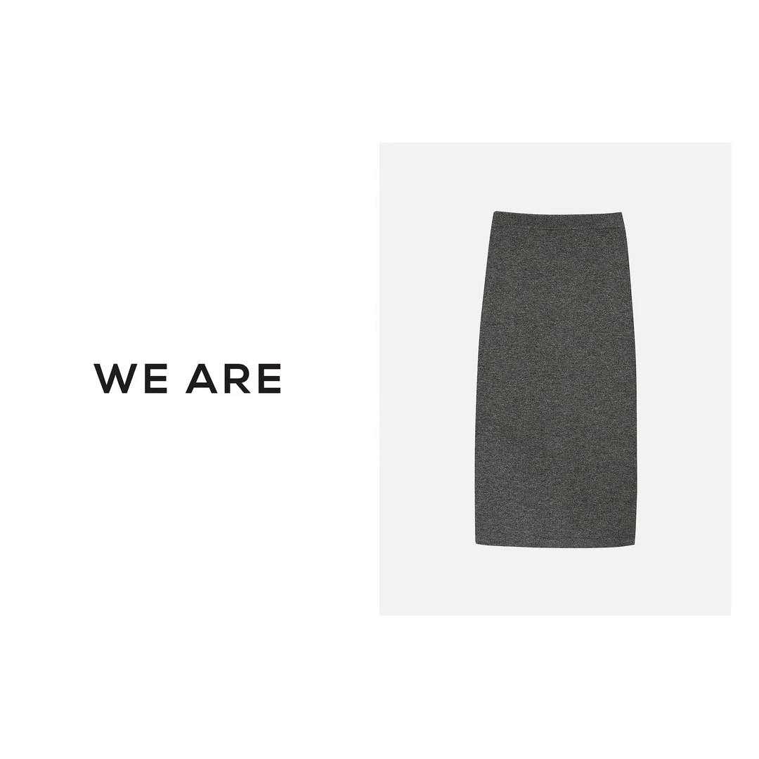 《WE ARE》RM016**100羊毛 法式 温柔纯色半身裙