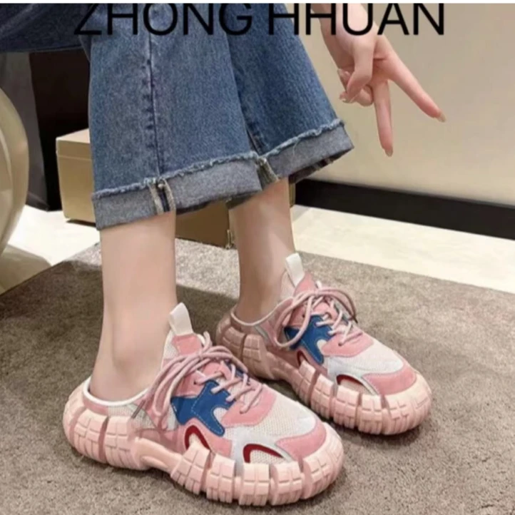 【轻奢定制】文鹿鹿2024新款百搭厚底轮胎半拖巴黎丑萌炸街坦克鞋