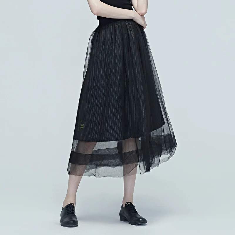 S·DEER休闲拼接A字型半裙S20281117