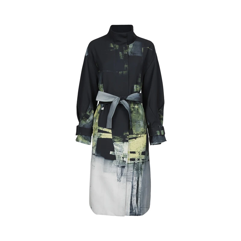 S·DEERsdeer圣迪奥女装休闲时尚休宽松收腰通勤风衣外套S22181813