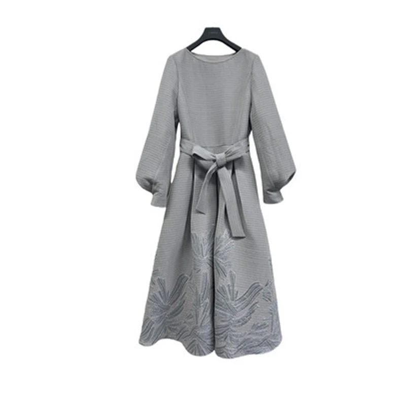 圣迪奥冬日通勤轻奢连衣裙长袖气质正品长裙通勤职场风S233Z12H7