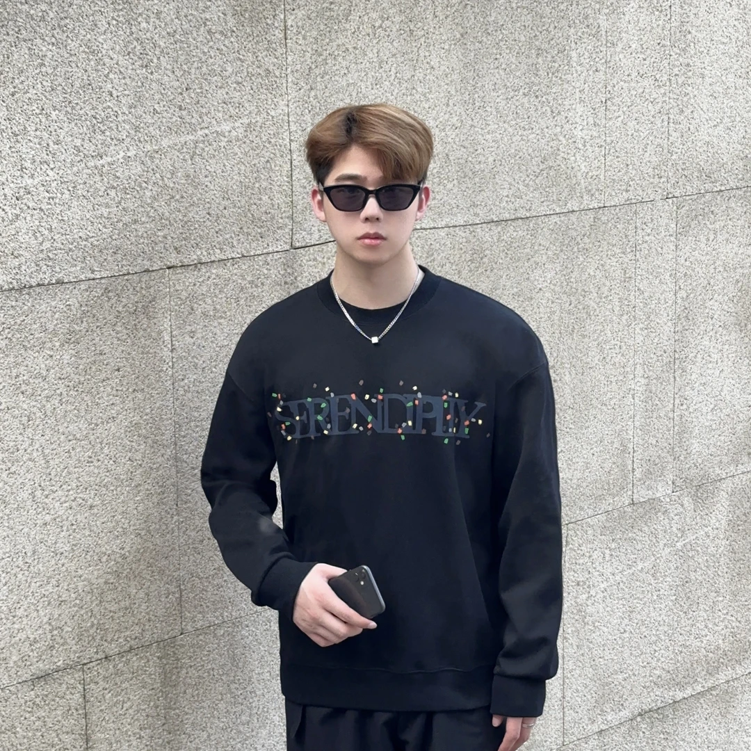 【BCLG】2023秋冬新品创意人工手绘潮流笑脸休闲日常宽松百搭卫衣