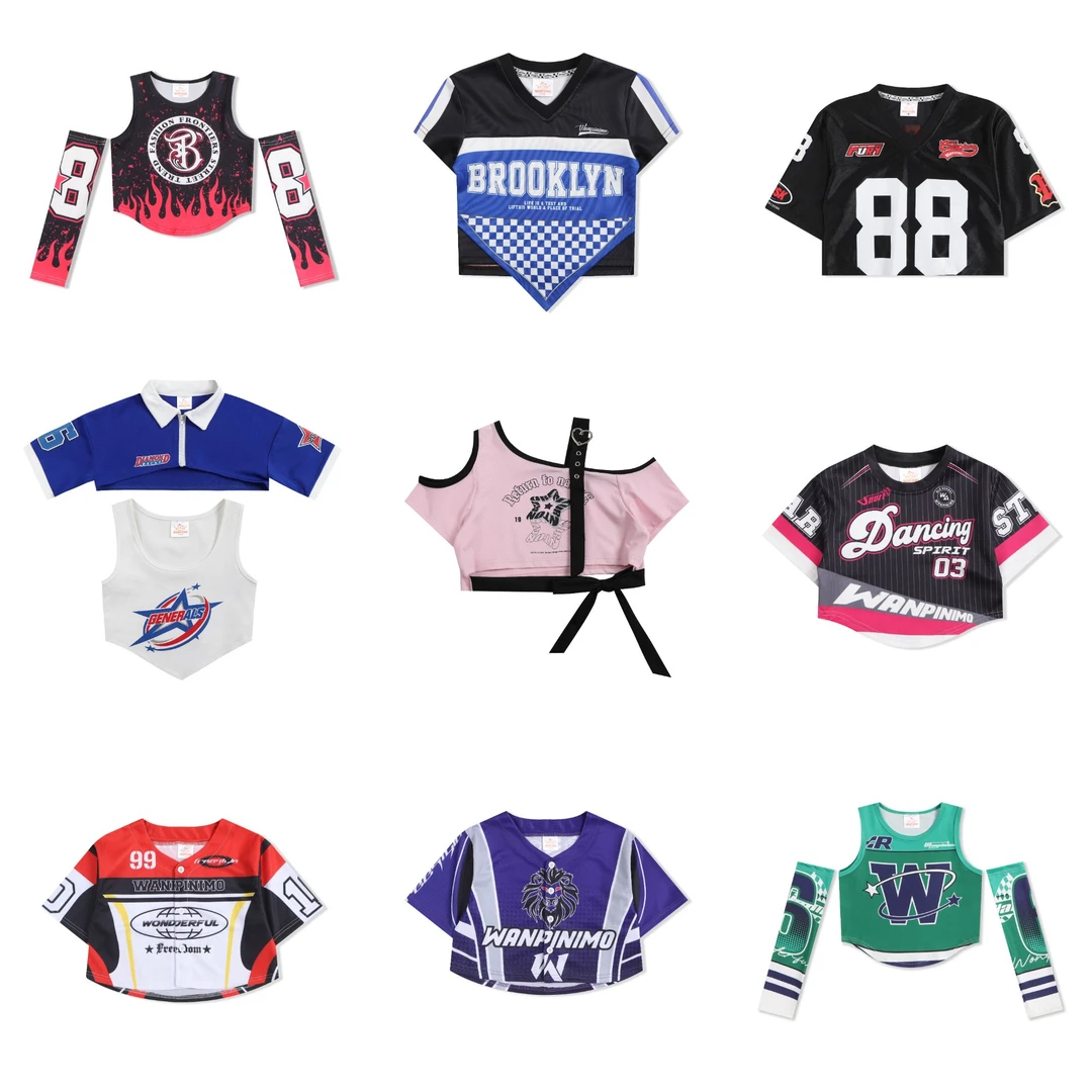 女童爵士舞服装少儿炸街潮装女团长短袖集合