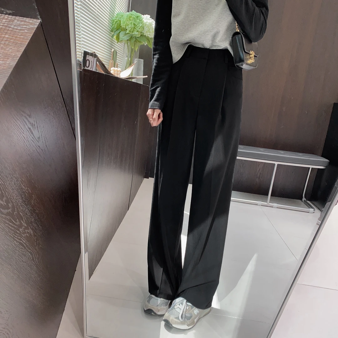 IMFLY金小金自制 休闲裤DYK1700阔腿裤女早秋高腰宽松直筒
