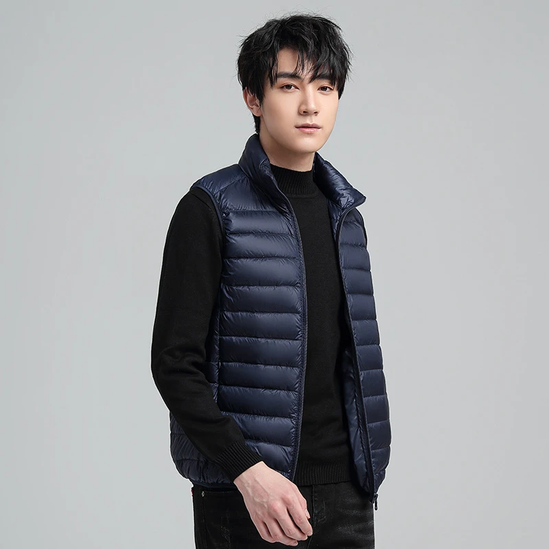 波司登冬季新款二开跨境羽绒服男士马甲基础立领坎肩轻薄羽绒背心