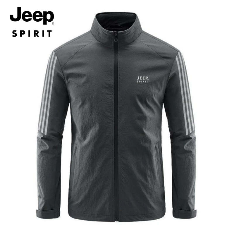 JEEPSPIRIT新款外套男2023年秋冬季运动休闲立领夹克男士宽松茄克