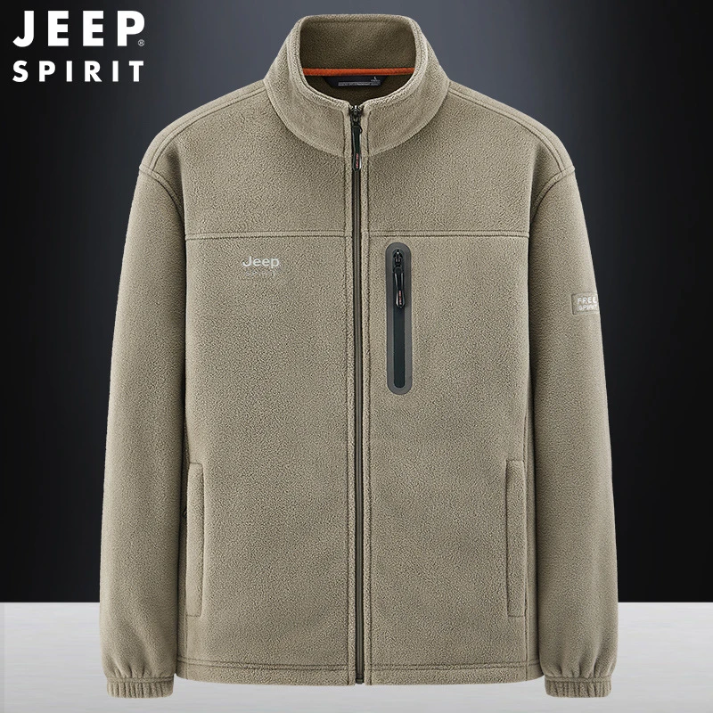 JEEPSPIRIT2023秋冬新户外抓绒衣男休闲简约百搭时尚日常防风保暖