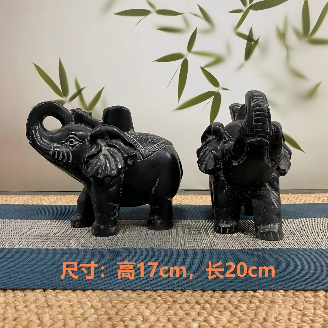 山西精美青石大号桌面摆件雕塑工艺品吉祥如意大象
