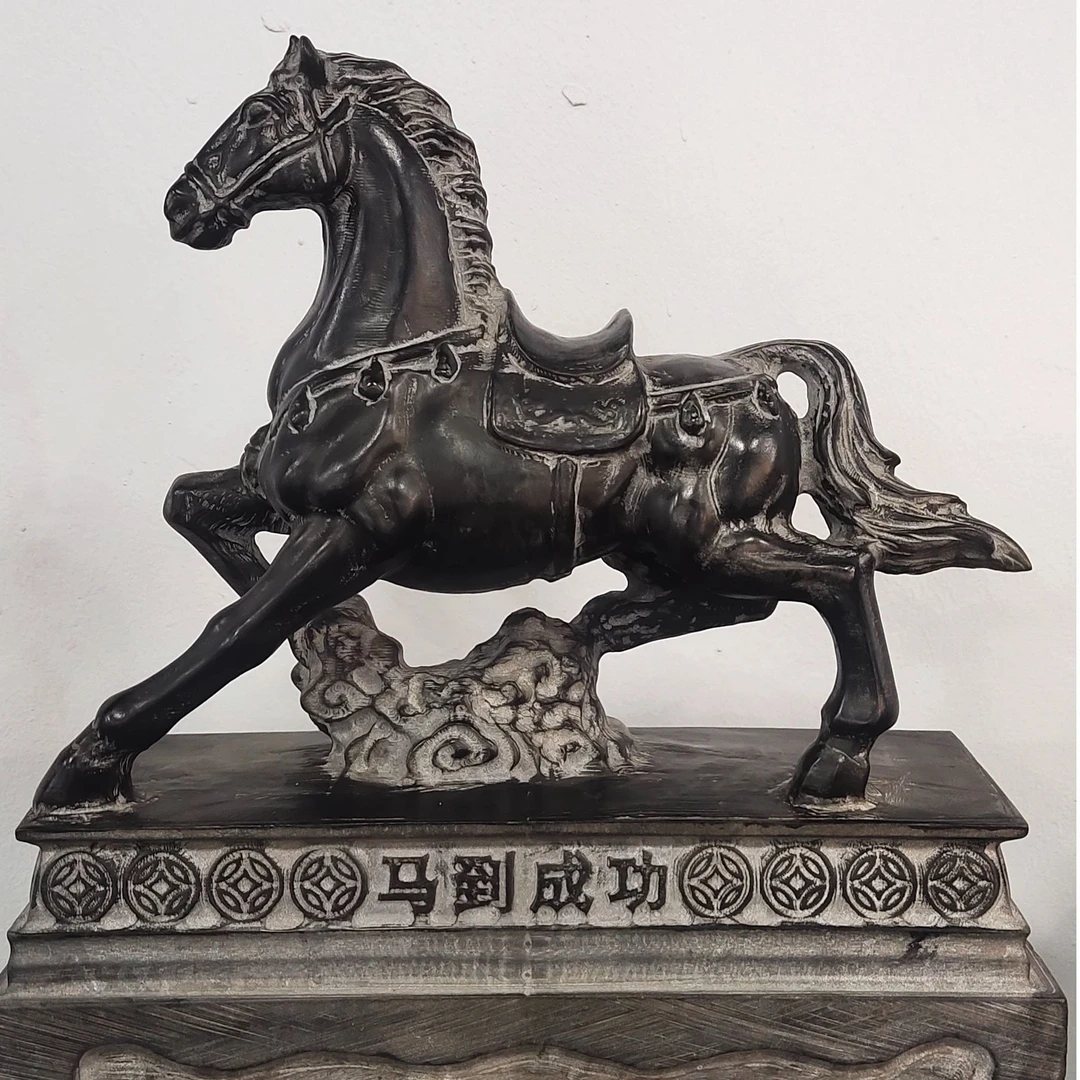 山西精美青石石雕庭院落地摆件（马到成功）