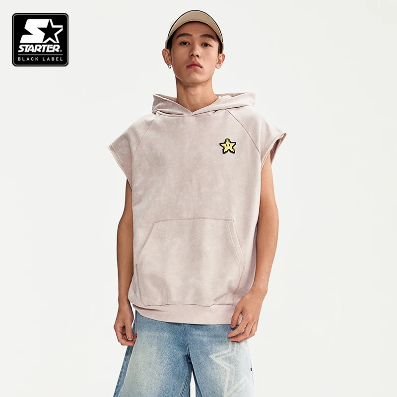 【季末清仓售完不补】STARTER夏季复古街头无袖连帽卫衣SA42HD002