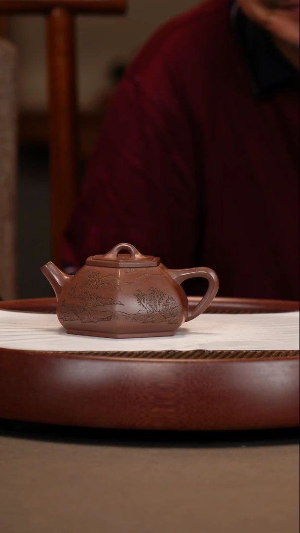 【闪购商品】紫砂茶壶六方石瓢