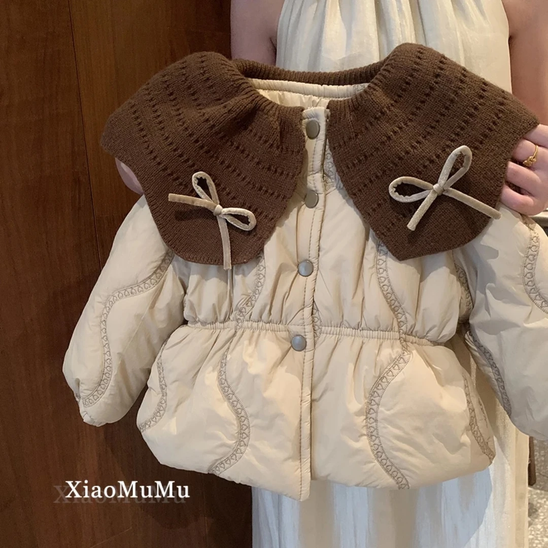 女童棉衣2024新款童装中小童女宝洋气加绒夹棉加厚保暖棉袄外套潮