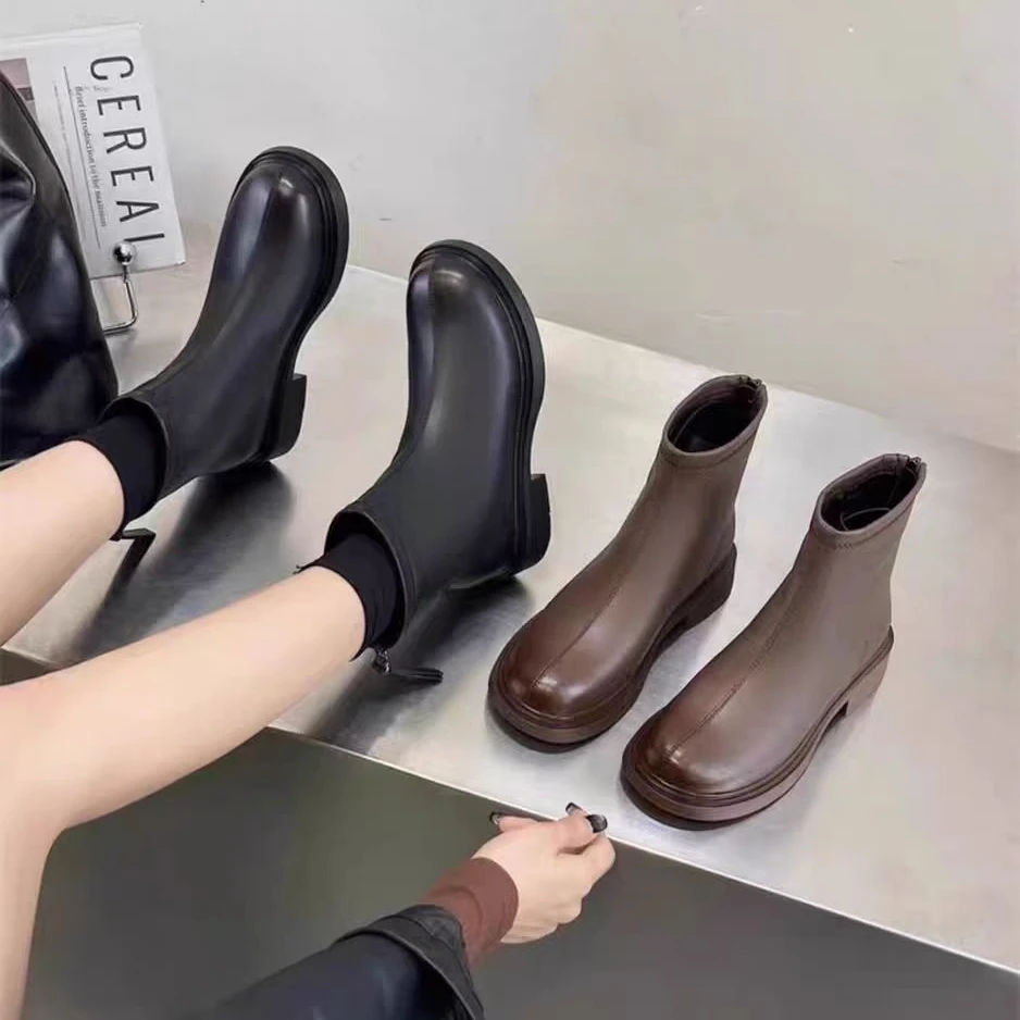 秋季新款时尚休闲百搭英伦风韩版瘦瘦靴四季款A916-7