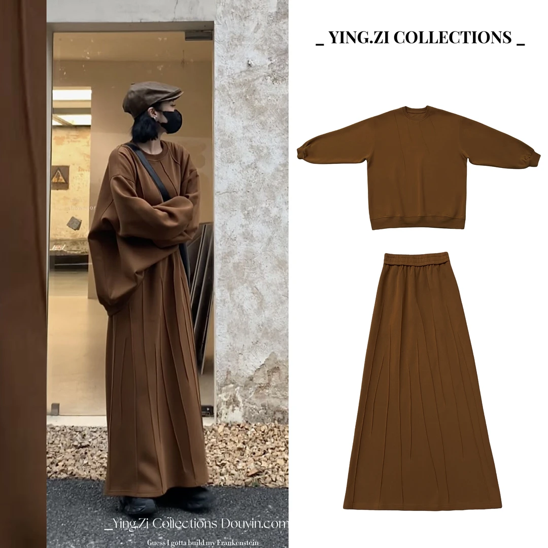 【福利】Ying-Zi【枝蔓】春款 不加绒圆领卫衣套装