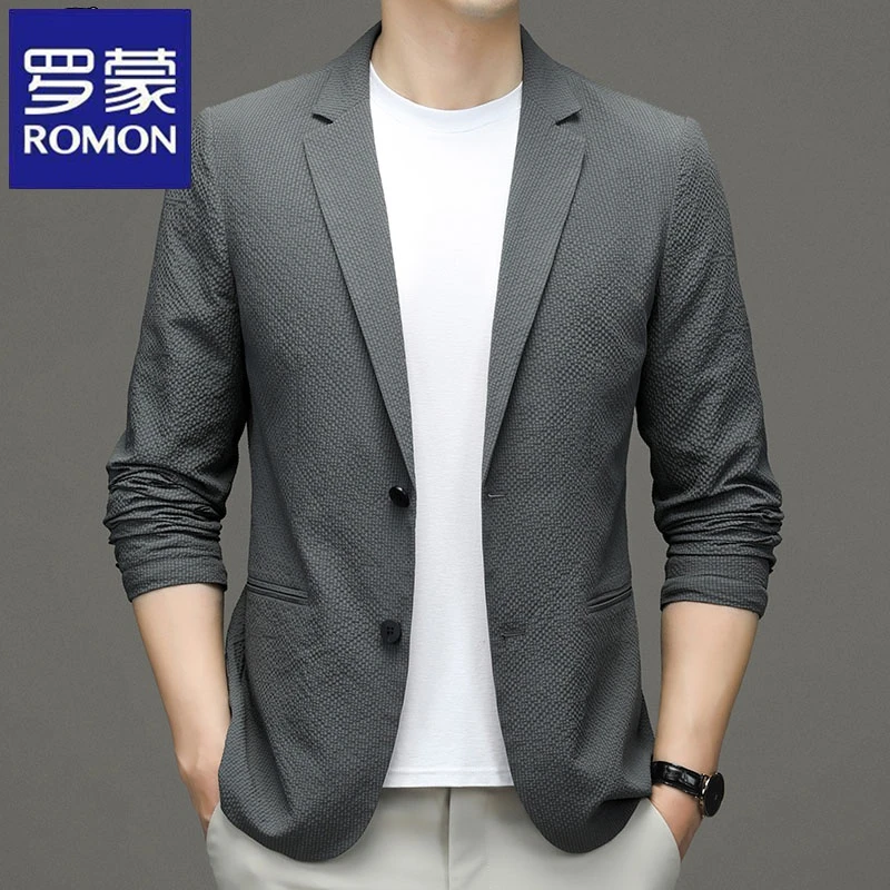 Romon/罗蒙【正品】休闲西装轻薄小西装男士防晒单西上衣商务外套潮