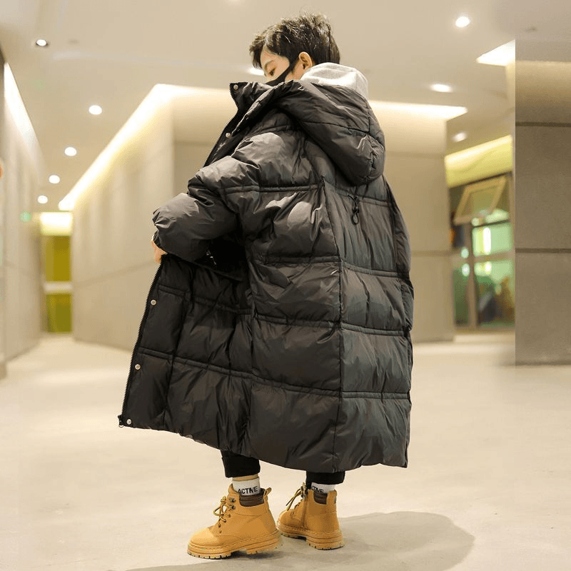 新品巴拉儿童加长羽绒服男童冬装中长款2023新款男孩男大童装