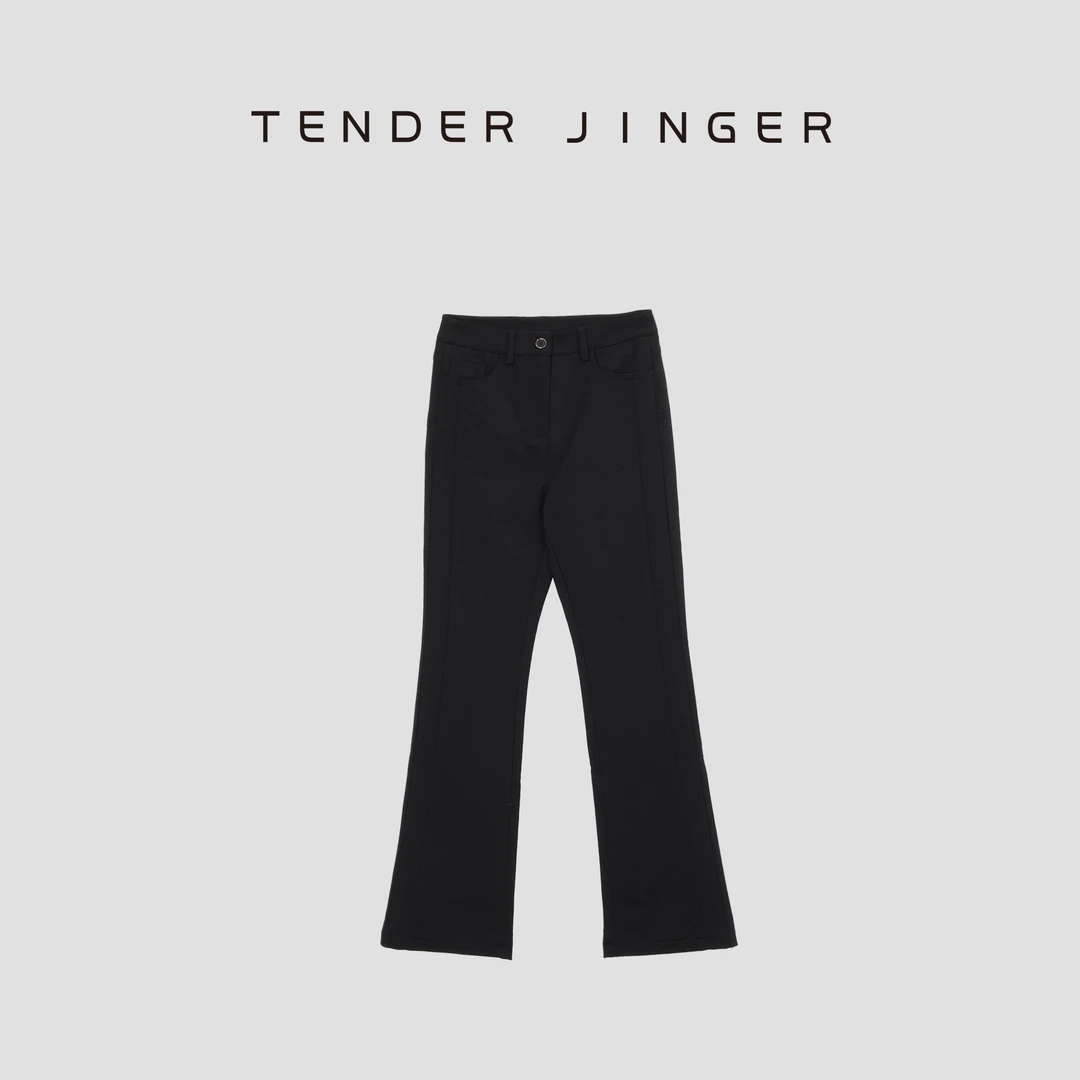 【黑标】中高腰弹力鹅绒微喇裤T44DWX567W