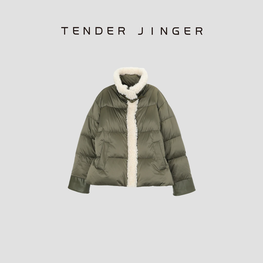 Tender Jinger【黑标】立领拼接短款鹅绒服T44CH277H