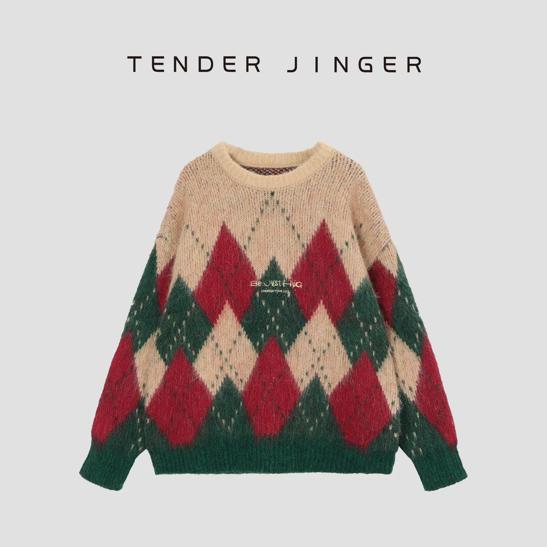 Tender Jinger复古宽松圆领针织衫T44QCC79188
