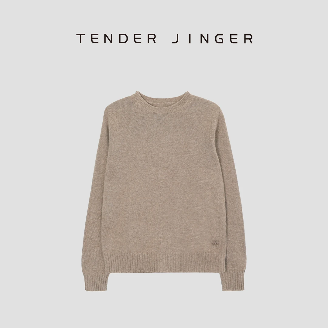 Tender Jinger【专柜】女纯色羊绒混纺圆领针织衫T44BBS79076