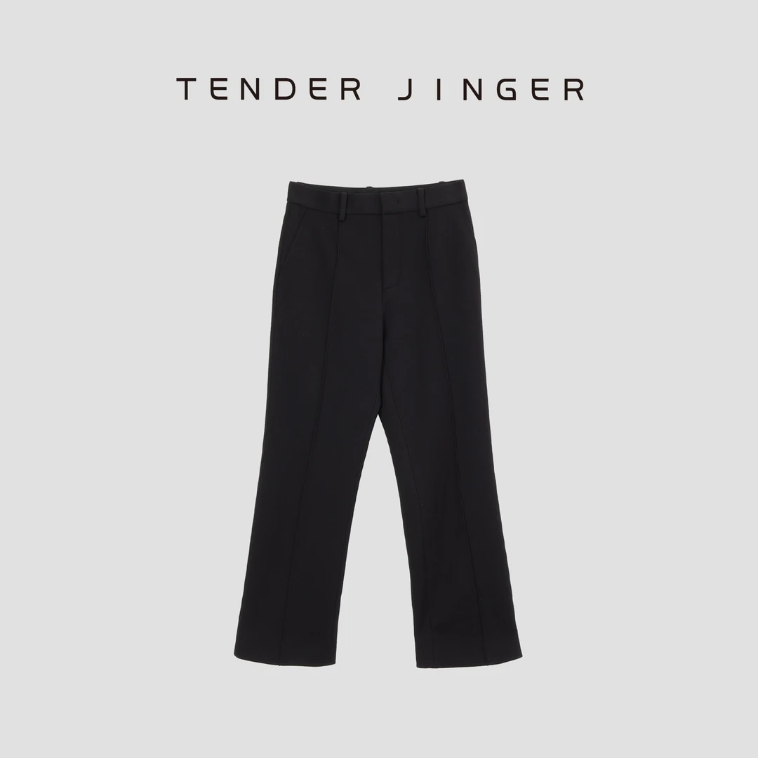 Tender Jinger【黑标】中高腰小直筒加绒休闲裤T44SJL061S
