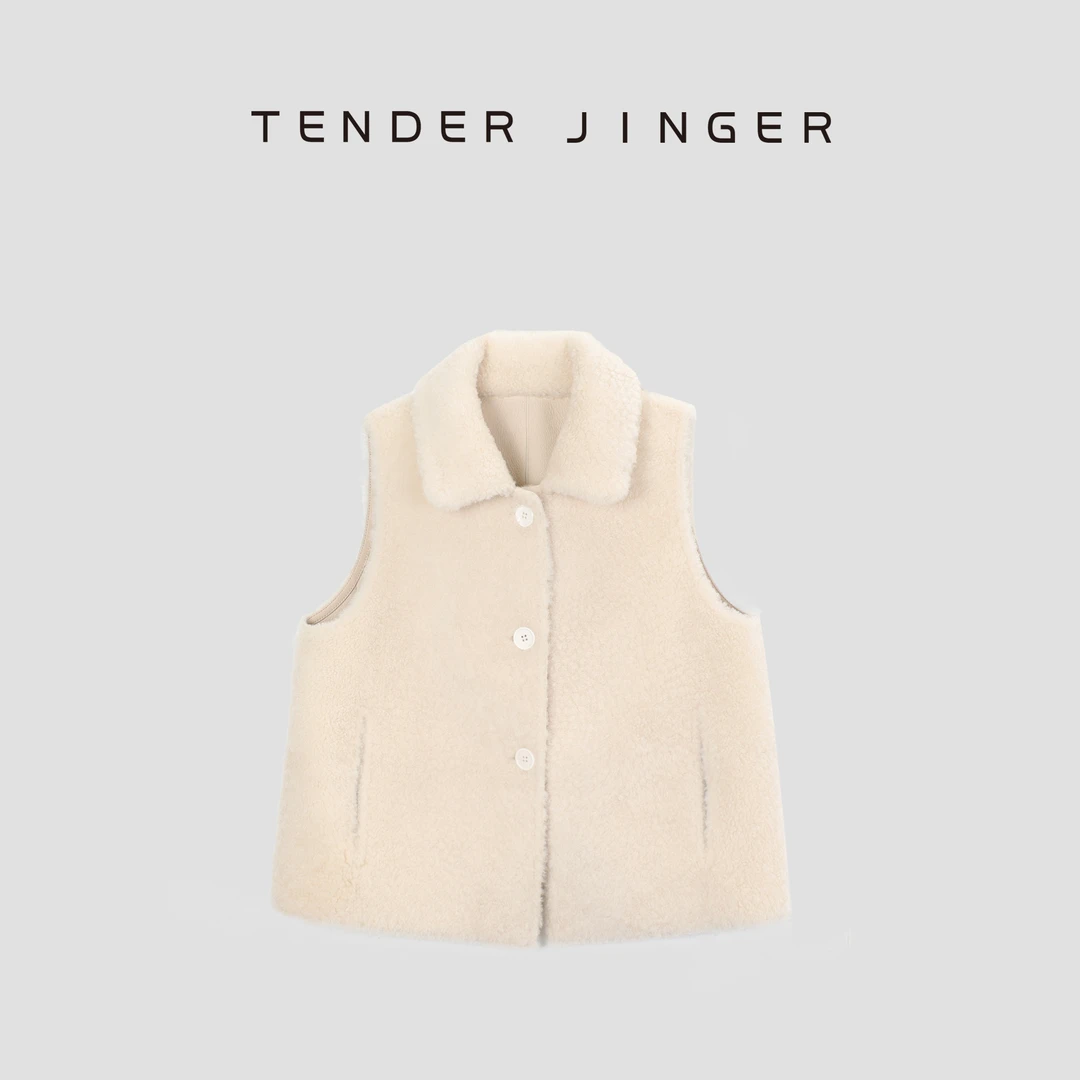 【黑标】女休闲两面穿皮毛一体马甲T44MDD45466