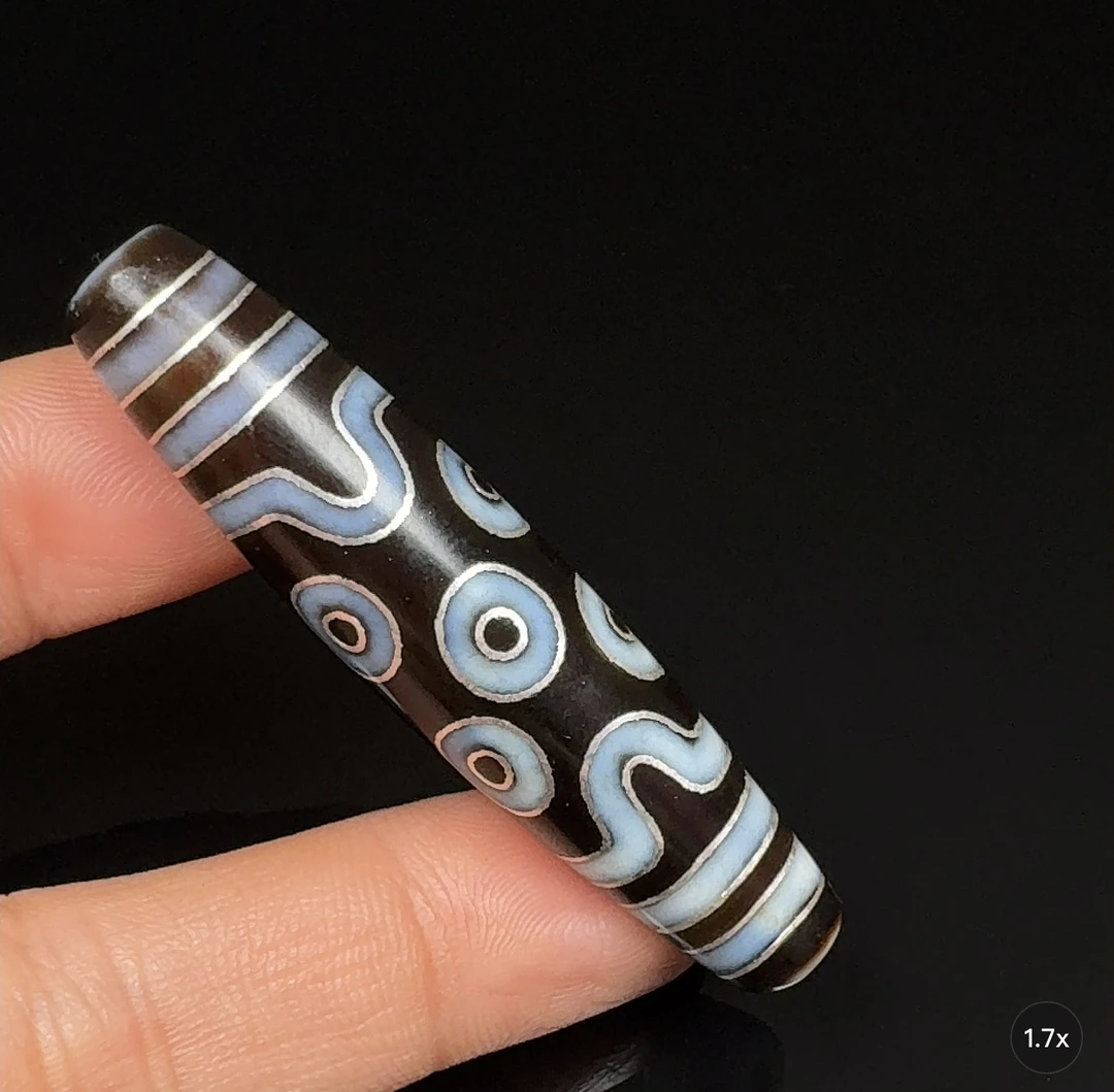 古法镶银丝七眼珠珠玛瑙单株尺寸58*13mm包设计手工编绳项链吊坠